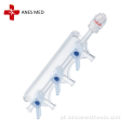 Manifold médico descartável de alta pressão com 3 portas